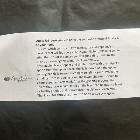 Anatolia Breeze Salt and Pepper Grinder Refillable, Black Pepper Mill - Picture 4 of 6